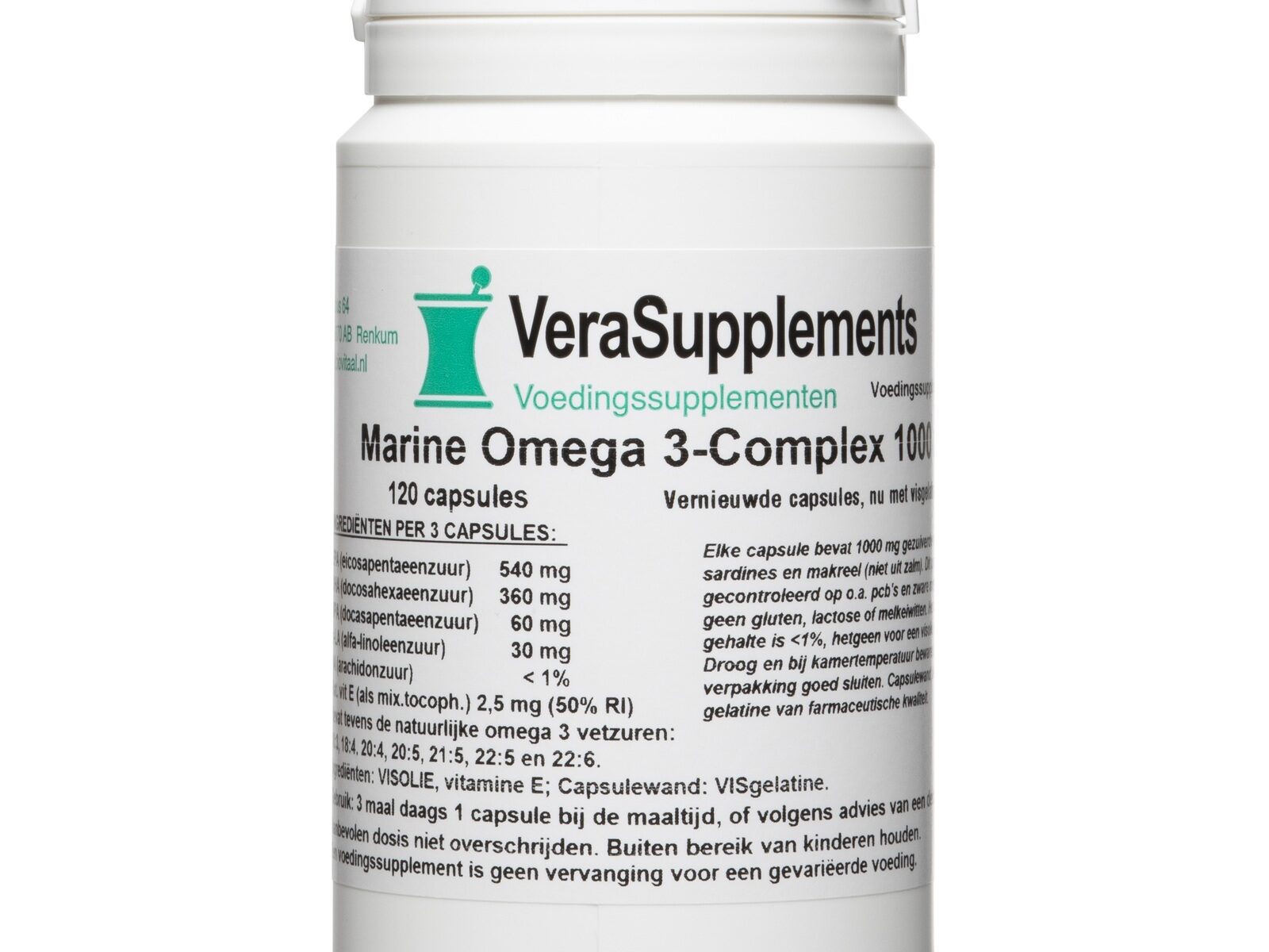 afbeelding VeraSupplements Marine Omega 3 Complex 1000 mg Capsules