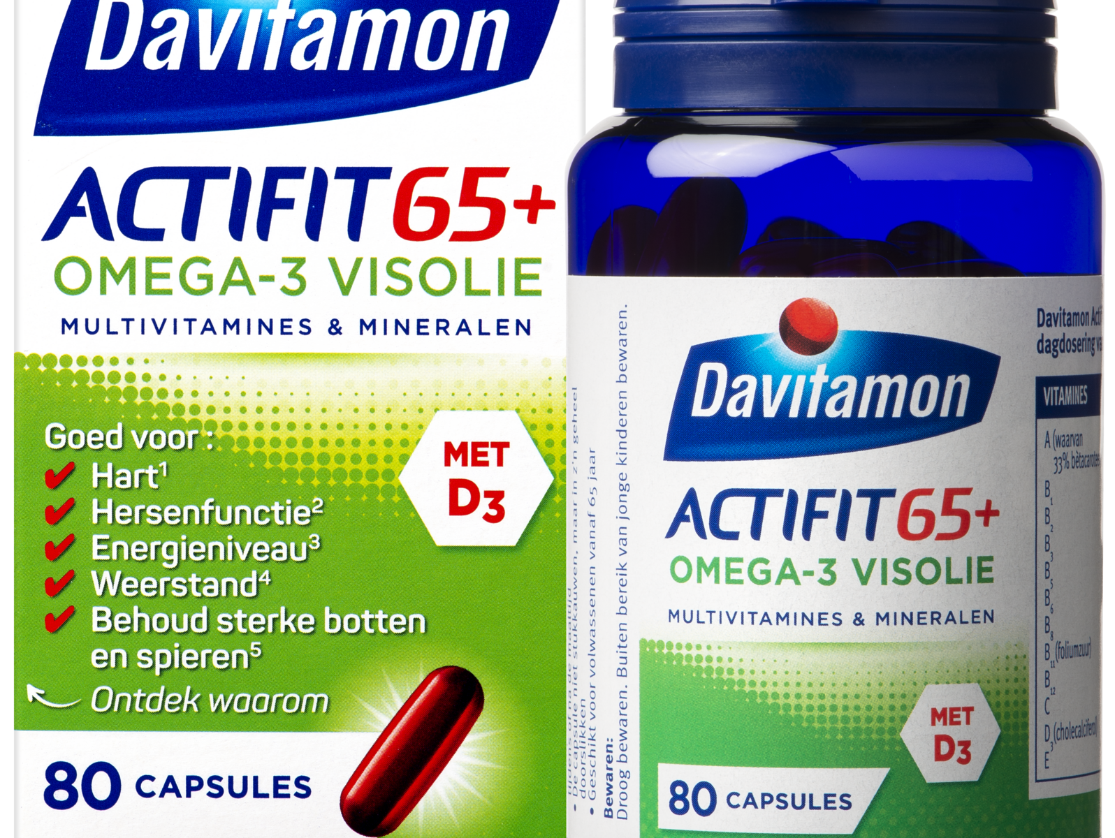 afbeelding Davitamon Actifit 65 Plus Omega-3 Visolie Capsules