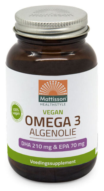 afbeelding Mattisson HealthStyle Vegan Omega 3 Algenolie DHA 210mg & EPA 70mg Capsules