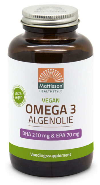 afbeelding Mattisson HealthStyle Vegan Omega 3 Algenolie DHA 210mg & EPA 70mg Capsules